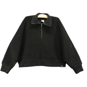 Victoria's Secret PINK Women's 1/2 Zip Fleece Pullover Black Large